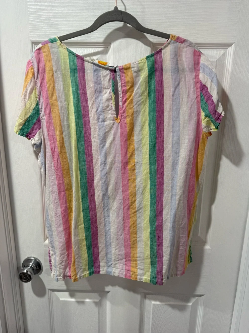 C&C California Rainbow Stripe Linen Tee with Sun Logo - Picture 7 of 7